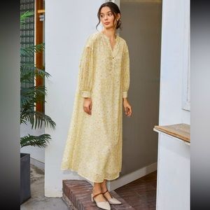 SHEIN Floral Print Notch Neck Dress